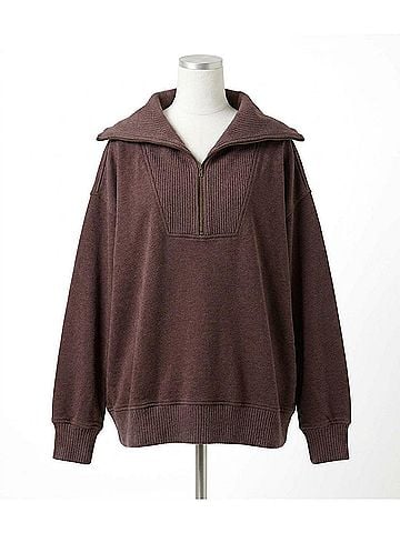 O'Neill Karma Mock Neck Zip in Brown (view 1)