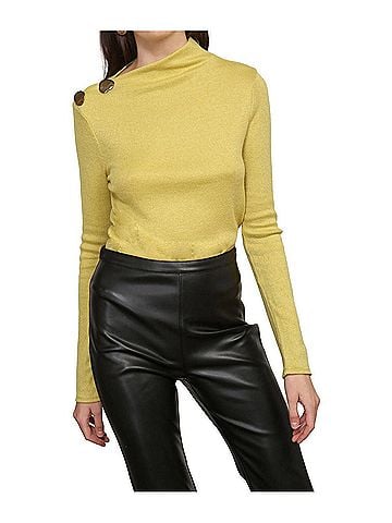 Line & Dot Adelyn Mock Neck Sweater in Chartreuse (view 2)
