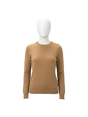 Barbour Heritage Wool Cashmere Knit Sweater in Beige (view 1)