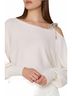 Milly Solid White Crystal Tie Sweater in Ecru Size L - photo 3