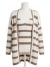 Splendid Stripes White Octavia Open Cardigan in Pine Bark Stripe Size L - photo 1