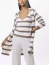 Splendid Stripes White Octavia Open Cardigan in Pine Bark Stripe Size L - photo 3