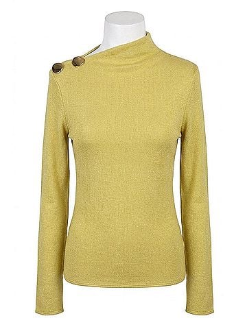 Line & Dot Adelyn Mock Neck Sweater in Chartreuse (view 1)