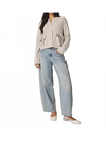 Splendid Stassi Satin Tie Cardigan in Pale Oak Heather (view 2)
