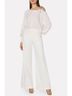 Milly Solid White Crystal Tie Sweater in Ecru Size L - photo 2