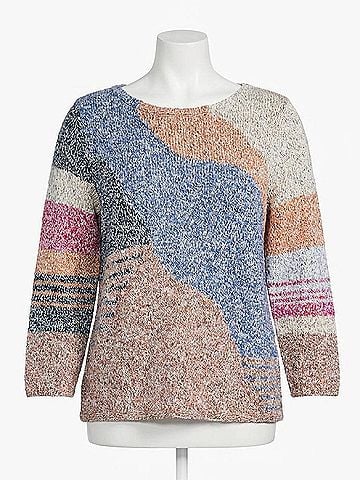 Nic + Zoe Octavia Orchard Stroll Sweater - Plus in Indigo Multi (view 1)