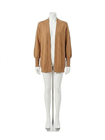 Molly Bracken The Effortless Fine Knit Cardigan in Beige (view 1)