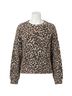 Splendid Animal Print Brown Delaney Crewneck Sweater in Leopard Size S - photo 1