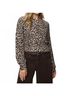 Splendid Animal Print Brown Delaney Crewneck Sweater in Leopard Size S - photo 3