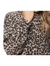 Splendid Animal Print Brown Delaney Crewneck Sweater in Leopard Size S - photo 6