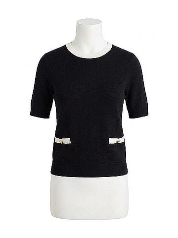 French Connection Babysoft Short Sleeve Top in Blue (view 1)