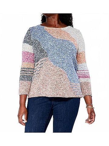 Nic + Zoe Octavia Orchard Stroll Sweater - Plus in Indigo Multi (view 2)