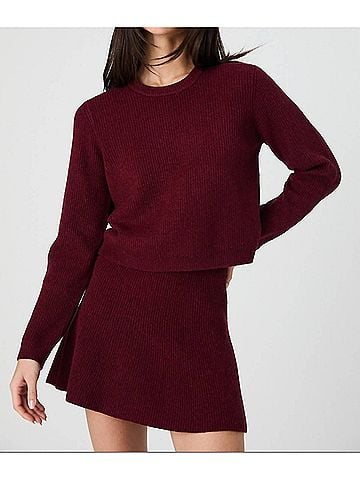 French Connection Vhari Knit Classic Pullover Sweater in Cabernet (view 2)