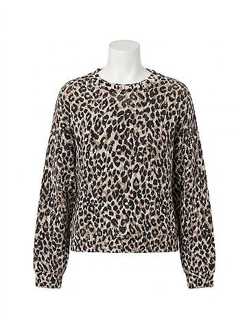 Splendid Delaney Crewneck Sweater in Leopard (view 1)