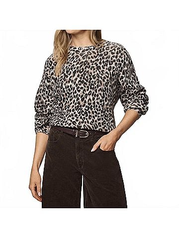 Splendid Delaney Crewneck Sweater in Leopard (view 2)