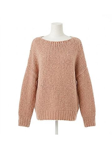 Molly Bracken Oversized Knitted Sweater in Soft Pink (view 1)