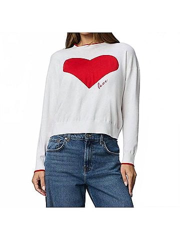 Splendid Leah Love Sweater in White/Rouge (view 2)