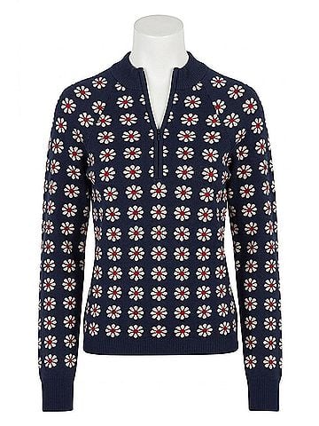 The Great. Merino Quarter Zip Sweater in Frosted Daisy (view 1)