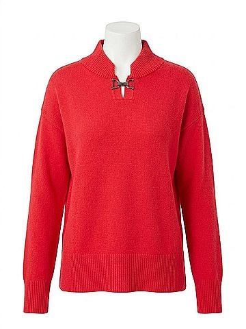 Nic + Zoe Cyra Cozy Riding Sweater in Scarlet (view 1)