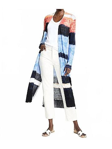 Nic + Zoe Patricia Painted Peninsula Cardigan in Blue Multi (view 2)