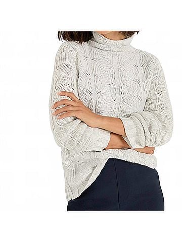 Nic + Zoe Cable Sparkle Sweater in Reflection (view 2)