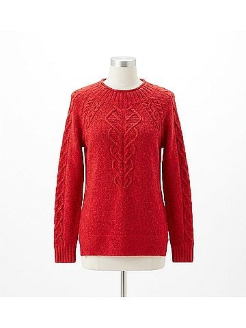 Nic + Zoe Femme Cable Sweater in Amaryllis (view 1)