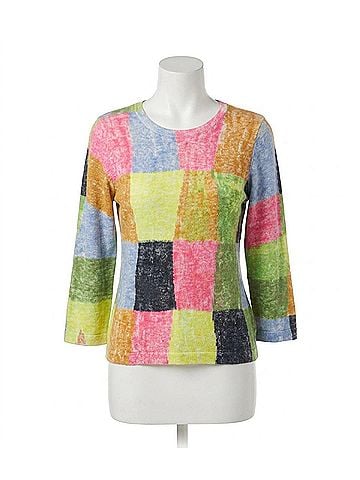 Nic + Zoe Gail Colorwash Sweater in Green Multi (view 1)