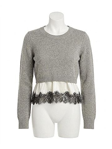 Cinq à Sept Zyla Pullover Sweater in Heather Grey Ivory Black (view 1)