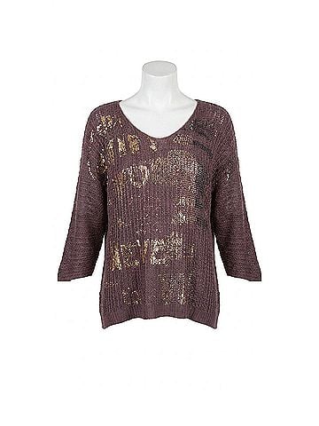 GiGi Moda Lustro Knit Sweater in Chocolate (view 1)