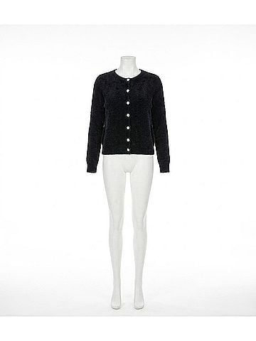 Molly Bracken Ladies Knitted Cardigan in Black (view 1)