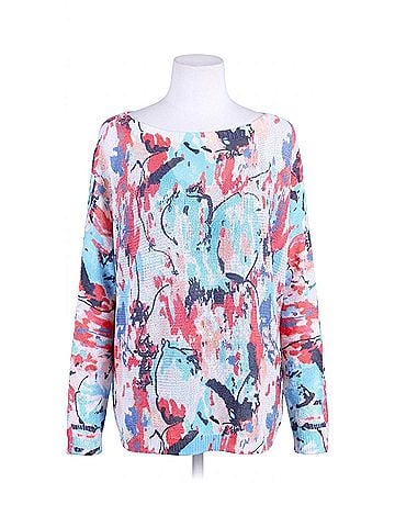 GiGi Moda Paint Splash Print Daria Batwing Sweater in White (view 1)