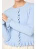 Astr Solid Blue Eowyn Relaxed Cardigan in Blue Size L - photo 5