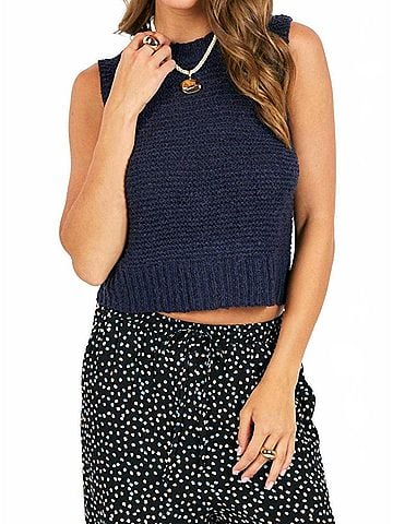 Sadie & Sage Women's Tegan Sweater Vest in Black (view 2)