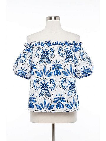 Flying Tomato Santorini Breeze Top in Blue (view 1)