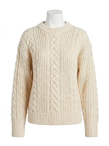 Astr Lisbeth Cable Knit Sweater in Cream (view 1)