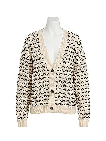 Closed V Neck Cardigan in Witherit Beige (view 1)