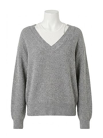 Elan Cool Casual Sweater in Grey (view 1)
