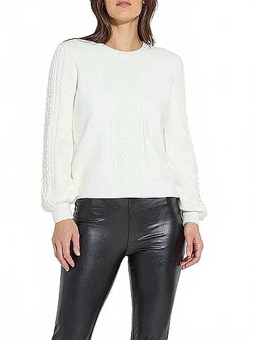 Lyssé Leanna Cozy Pearl Sweater in Snow White (view 2)