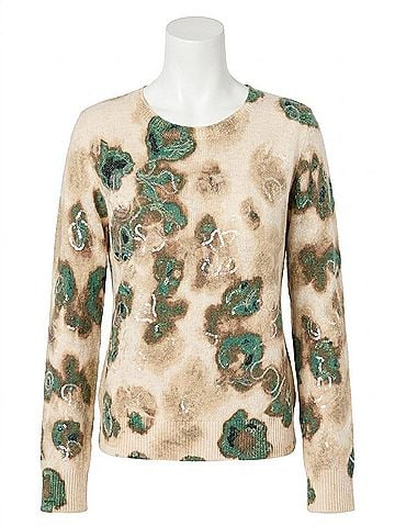 Nic + Zoe Callie Camo Shine Sweater in Neutral Multi (view 1)