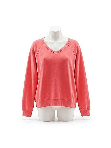 Molly Bracken Raglan-Sleeves Casual Knitted Sweater in Pink (view 1)