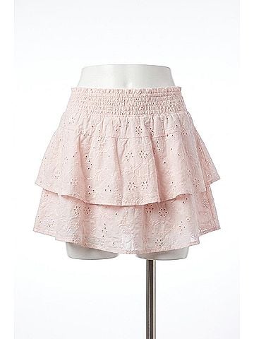 Bobi Short Tiered Skirt in Ballet Pink (view 1)