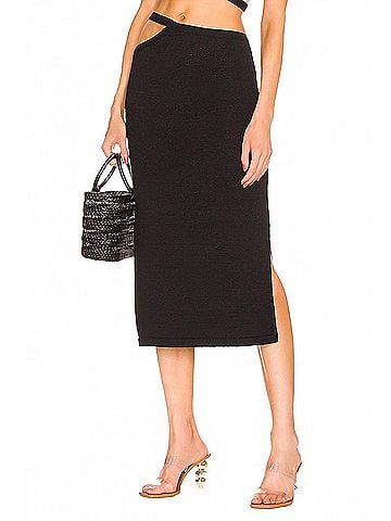 Cult Gaia Samira Knit Skirt in Black (view 2)