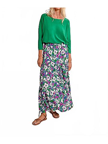 Molly Bracken Long Floral Skirt in Green (view 2)