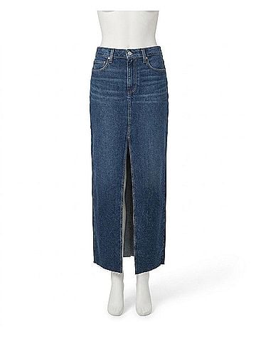 Paige Angela Maxi Skirt in Denim 1086 (view 1)
