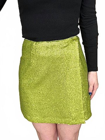 FRNCH Shane Mini Skirt in Green (view 2)