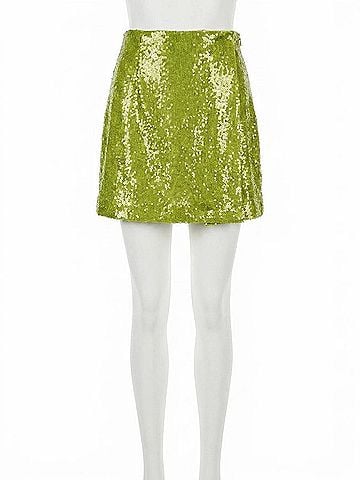 FRNCH Shane Mini Skirt in Green (view 1)
