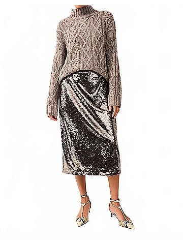 Marie Oliver Wray Midi Skirt in Platinum (view 2)