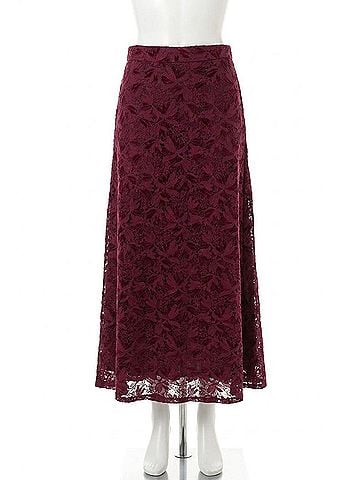 FRNCH Mermaid Avenue Lace Maxi Skirt in Deep Wine (view 1)