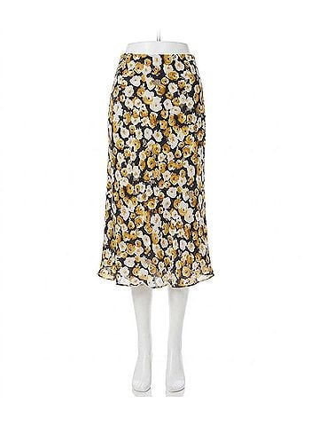 Karen Kane Gia Floral Midi Skirt in Gold, White, Black (view 1)