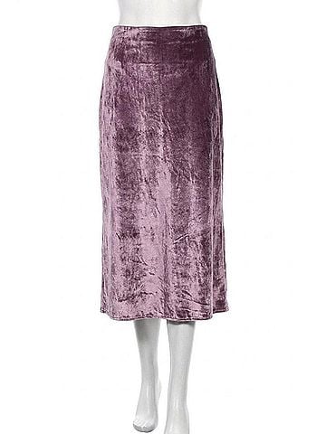Vince. Velvet Midi Skirt in Purple (view 1)